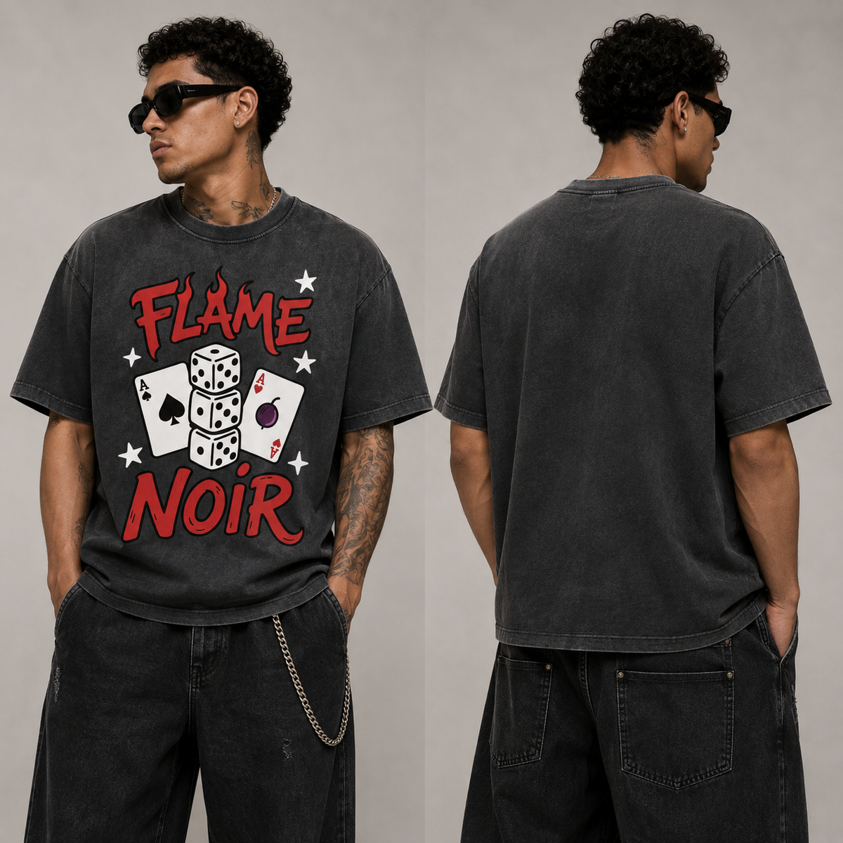 “FEELIN LUCKY” Shape Gradient Washed T-Shirt