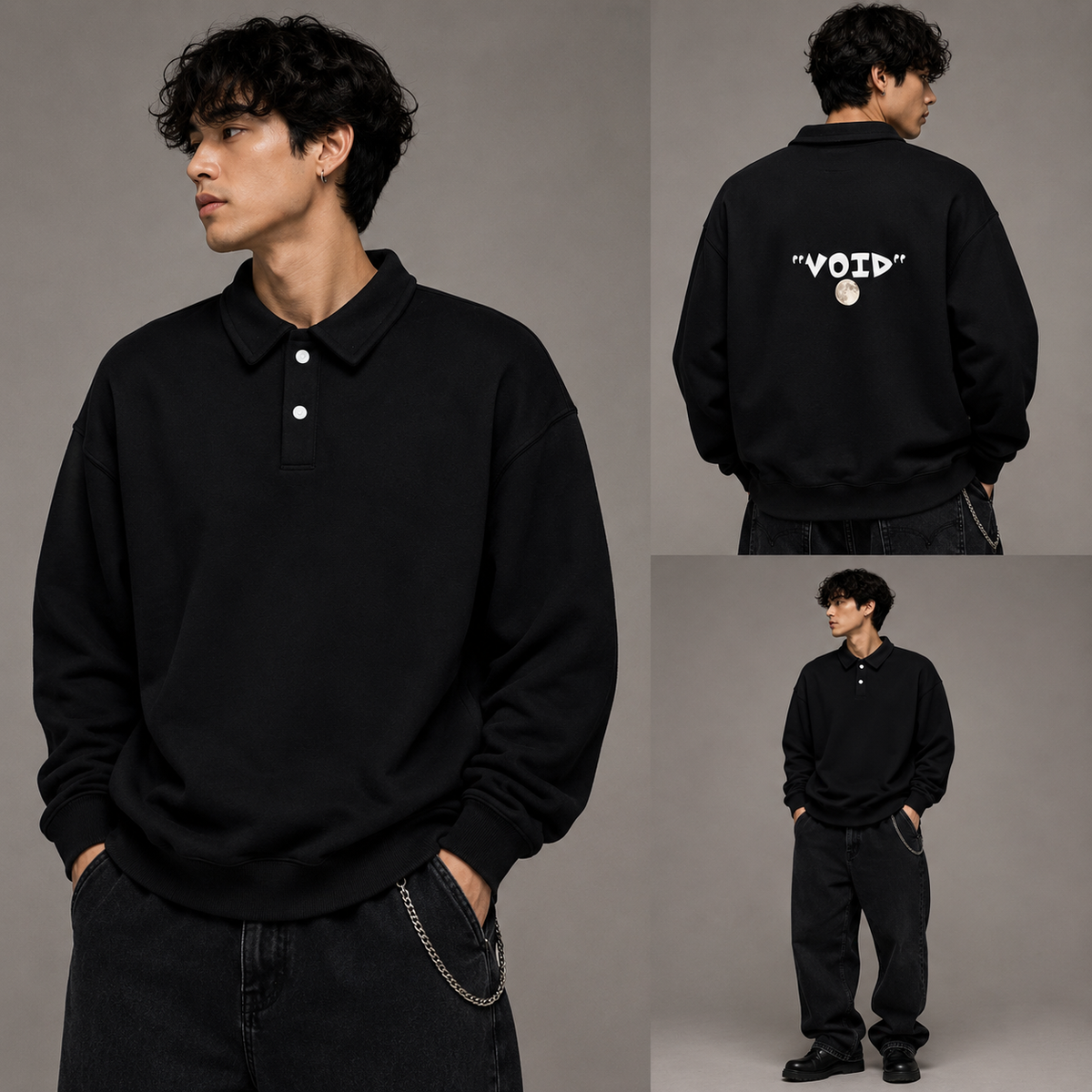 "VOID" POLO SWEATSHIRT