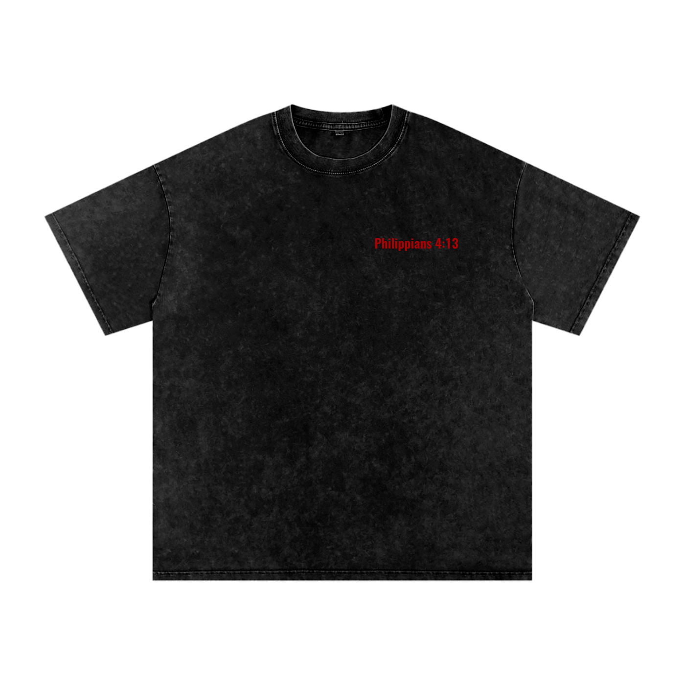 "CHECKMATE" Snow Washed Oversized Cotton T-Shirt