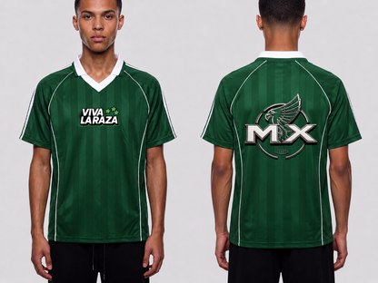 "MEXICO" Shadow Stripe Collared Soccer Jersey