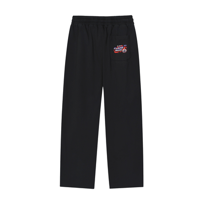 "FLAMENOIR" Reflection Striped Straight-Leg Sweatpants