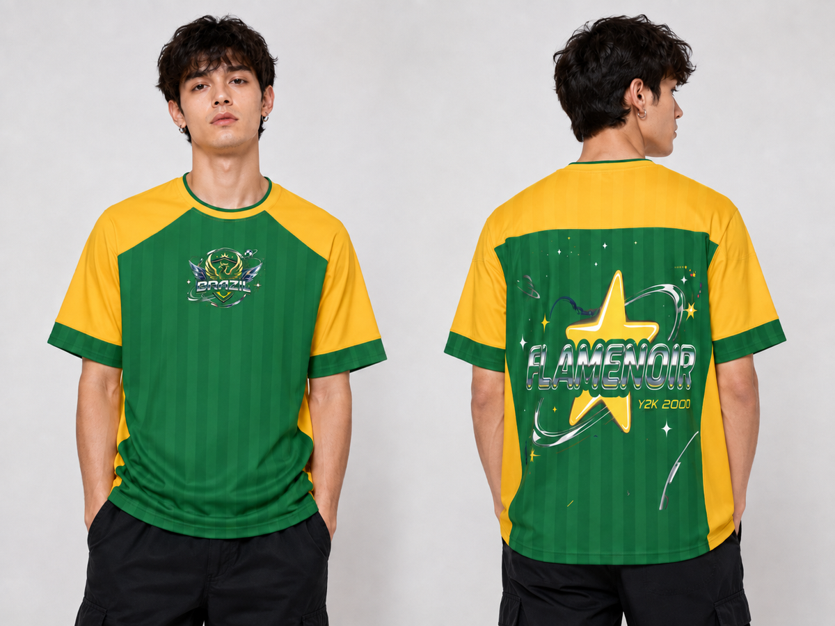 "BRAZIL" Unisex Striped Raglan Jersey
