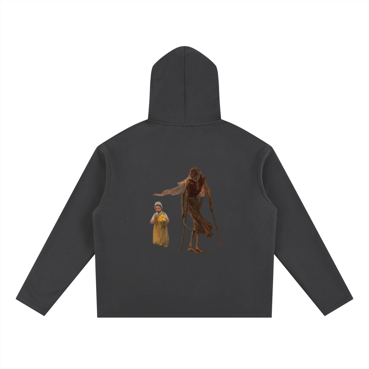 "GIRL AND DEATH" Oversized Fleece Hoodie