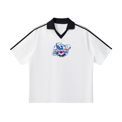 "JAPAN" Contrast Collar Striped Soccer Jersey