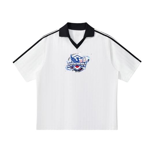 "JAPAN" Contrast Collar Striped Soccer Jersey