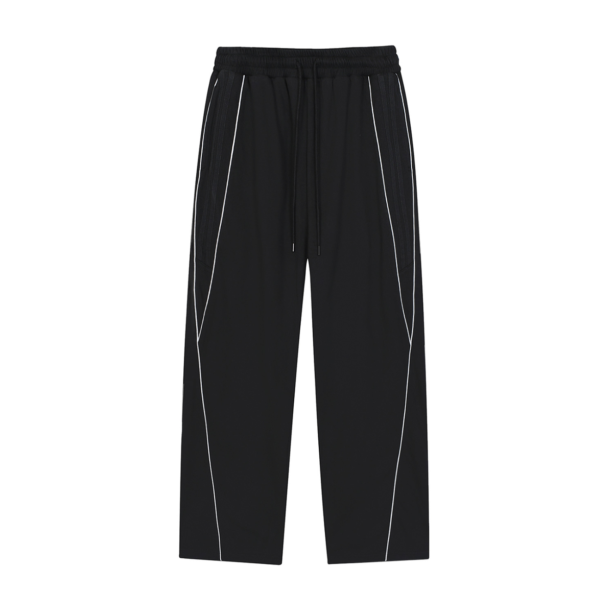 "FLAMENOIR" Reflection Striped Straight-Leg Sweatpants