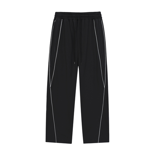 "FLAMENOIR" Reflection Striped Straight-Leg Sweatpants