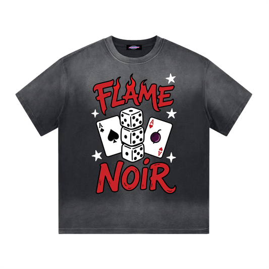 “FEELIN LUCKY” Shape Gradient Washed T-Shirt