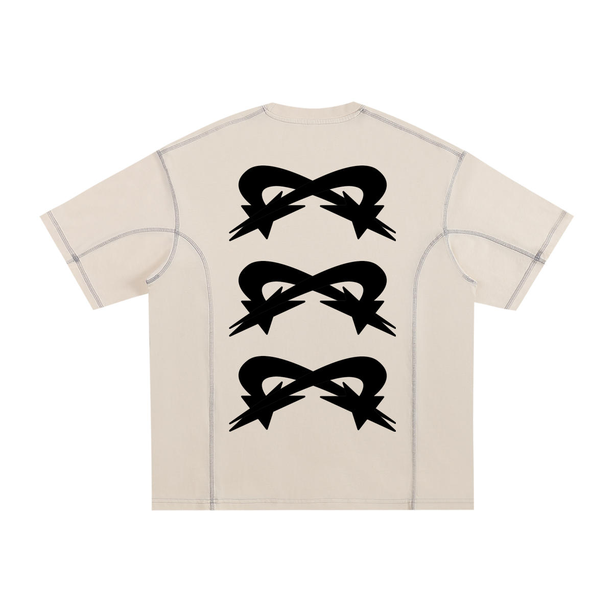 "STREET CULTURE"  Contrast-Stitched Cotton T-Shirt