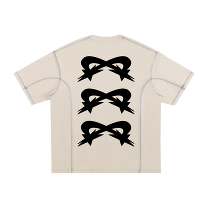 "STREET CULTURE"  Contrast-Stitched Cotton T-Shirt